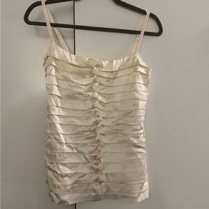 Vintage Cache 95% silk ruffled tank top